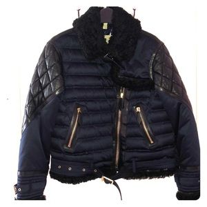 Oversized Lambskin Short Puffer